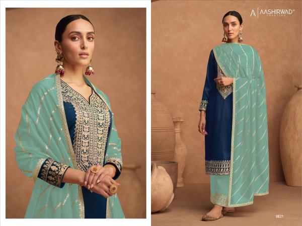 Aashirwad Gulkand Kesariya Colors Silk Designer Salwar Suit Collection